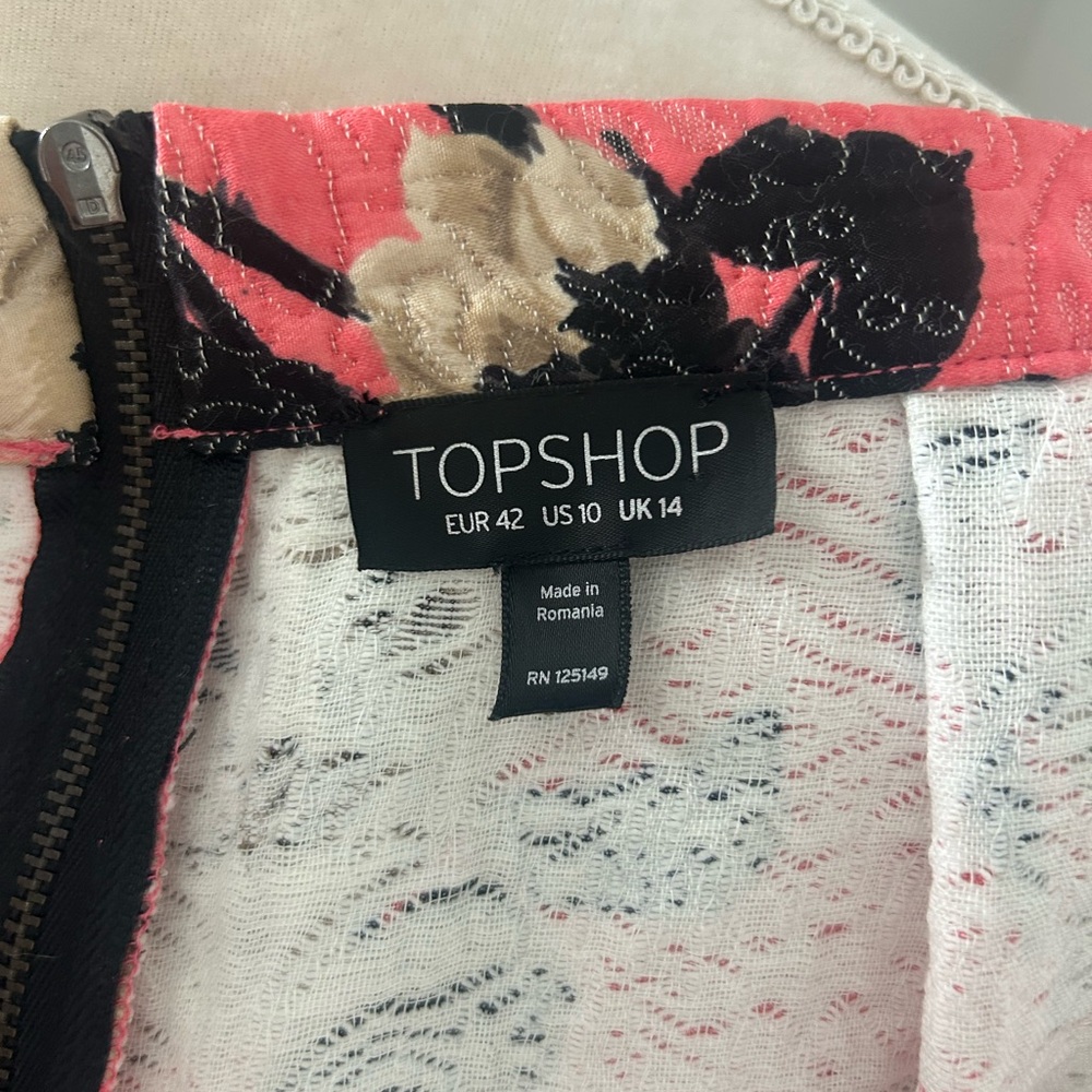 Topshop Quilted Floral Midi Skirt - Picture 5 of 7